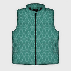 Мужской жилет Бирюзово зеленый геометрический абстрактный узор, цвет: 3D-черный