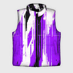 Мужской жилет Вертикальные чёрно-белые линии на фиолетовом фоне