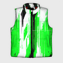 Мужской жилет Вертикальные чёрно-белые линии на зелёном фоне