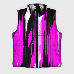 Мужской жилет Вертикальные чёрно-белые линии на розовом фоне