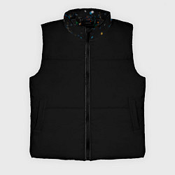 Мужской жилет Павлин красками на черном фоне - нейросеть, цвет: 3D-черный