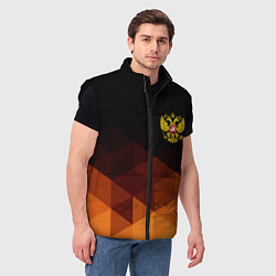 Мужской жилет Герб России геометрия, цвет: 3D-черный — фото 2