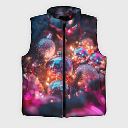 Мужской жилет Новогодние шары и фиолетовые блески