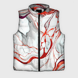 Мужской жилет Красно-белый мрамор