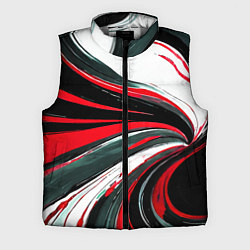 Мужской жилет Волнистые чёрно-красные линии на белом фоне