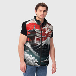 Мужской жилет Футуристическая японская иллюстрация, цвет: 3D-черный — фото 2