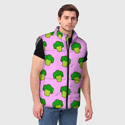 Мужской жилет Фиолетовый брокколи, цвет: 3D-светло-серый — фото 2