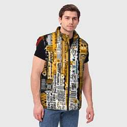 Мужской жилет Cyberpunk pattern yellow, цвет: 3D-красный — фото 2