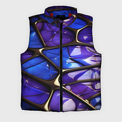 Мужской жилет Синие и фиолетовые плиты, цвет: 3D-красный