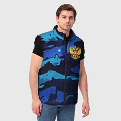 Мужской жилет Камуфляж с гербом РФ, цвет: 3D-черный — фото 2