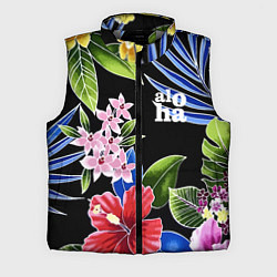 Мужской жилет Tropical flowers - aloha, цвет: 3D-светло-серый