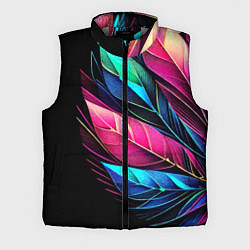 Мужской жилет Букет из цветных перьев - неон