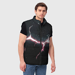 Мужской жилет Разлом на черной плите, цвет: 3D-черный — фото 2