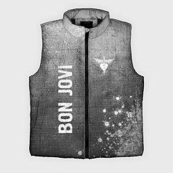 Мужской жилет Bon Jovi - grey gradient вертикально, цвет: 3D-черный
