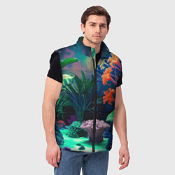 Мужской жилет Морское дно с кораллами, цвет: 3D-черный — фото 2