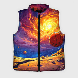 Мужской жилет Баскетбольный мяч и космос, цвет: 3D-черный