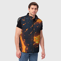 Мужской жилет Оранжевая краска в движении, цвет: 3D-светло-серый — фото 2