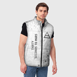 Мужской жилет Thirty Seconds to Mars - white gradient вертикальн, цвет: 3D-черный — фото 2