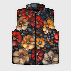 Мужской жилет Объемные бутоны цветов