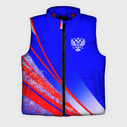 Мужской жилет Герб России на фоне цветов флага государства