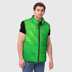 Мужской жилет Сочный зелёный абстрактный, цвет: 3D-черный — фото 2