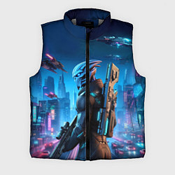 Мужской жилет Mass Effect - neon glow fantastic, цвет: 3D-светло-серый