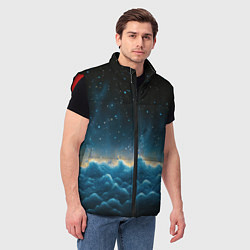 Мужской жилет Облака и черное небо текстура, цвет: 3D-красный — фото 2