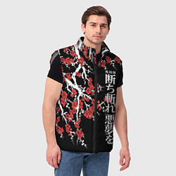 Мужской жилет Корпус бойни демонов - цветущая сакура, цвет: 3D-светло-серый — фото 2