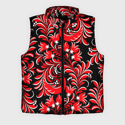 Мужской жилет Хохлома - красная роспись