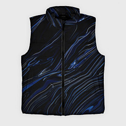 Мужской жилет Чёрно-синий абстракция линии, цвет: 3D-черный