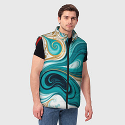 Мужской жилет Бирюза и золото, цвет: 3D-красный — фото 2