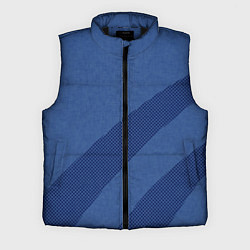 Мужской жилет Синий текстурный с полосой