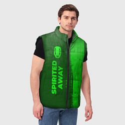 Мужской жилет Spirited Away - green gradient по-вертикали, цвет: 3D-черный — фото 2