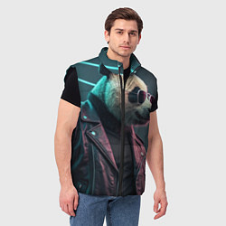 Мужской жилет Cyberpunk panda, цвет: 3D-черный — фото 2