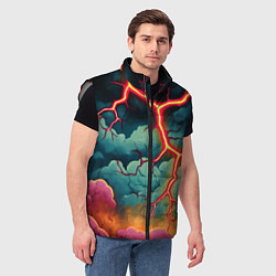 Мужской жилет Молнии в виде разлома, цвет: 3D-светло-серый — фото 2