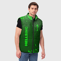 Мужской жилет Hellsing - green gradient вертикально, цвет: 3D-черный — фото 2