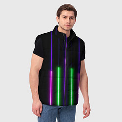 Мужской жилет Color Purple green pink, цвет: 3D-черный — фото 2