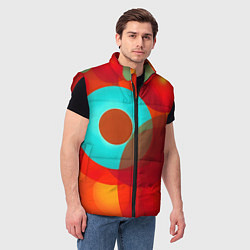 Мужской жилет Оптическая абстракция с кругами, цвет: 3D-красный — фото 2