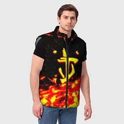Мужской жилет Doom огненное лого, цвет: 3D-светло-серый — фото 2