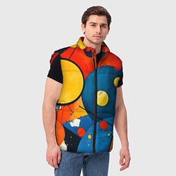 Мужской жилет Динамичный красочный паттерн, цвет: 3D-красный — фото 2