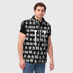 Мужской жилет Monster energy japan pattern, цвет: 3D-светло-серый — фото 2