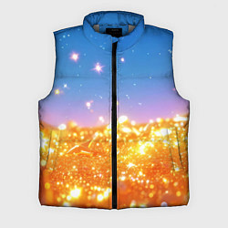 Мужской жилет Золотые шарики на голубом фоне