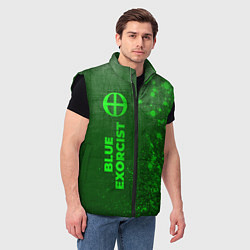 Мужской жилет Blue Exorcist - green gradient по-вертикали, цвет: 3D-черный — фото 2