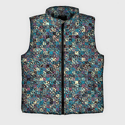 Мужской жилет Бордово-голубой квадратный паттерн