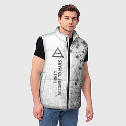 Мужской жилет Thirty Seconds to Mars - white gradient по-вертика, цвет: 3D-черный — фото 2
