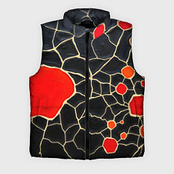 Мужской жилет Красная абстракция на черном лаке