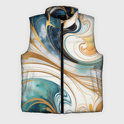 Мужской жилет Аквамарин и оранж узор с завитками