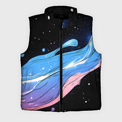 Мужской жилет Синяя волна на черном - текстура, цвет: 3D-черный
