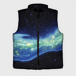 Мужской жилет Синяя волна с зеленым оттенком на черном, цвет: 3D-черный