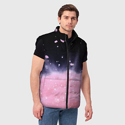 Мужской жилет Розовая текстура с лепестками, цвет: 3D-черный — фото 2